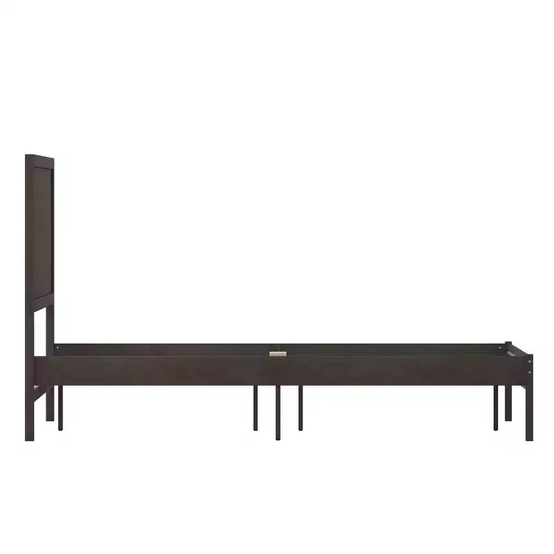 Emma and Oliver Classic Wooden Platform Bed with Headboard