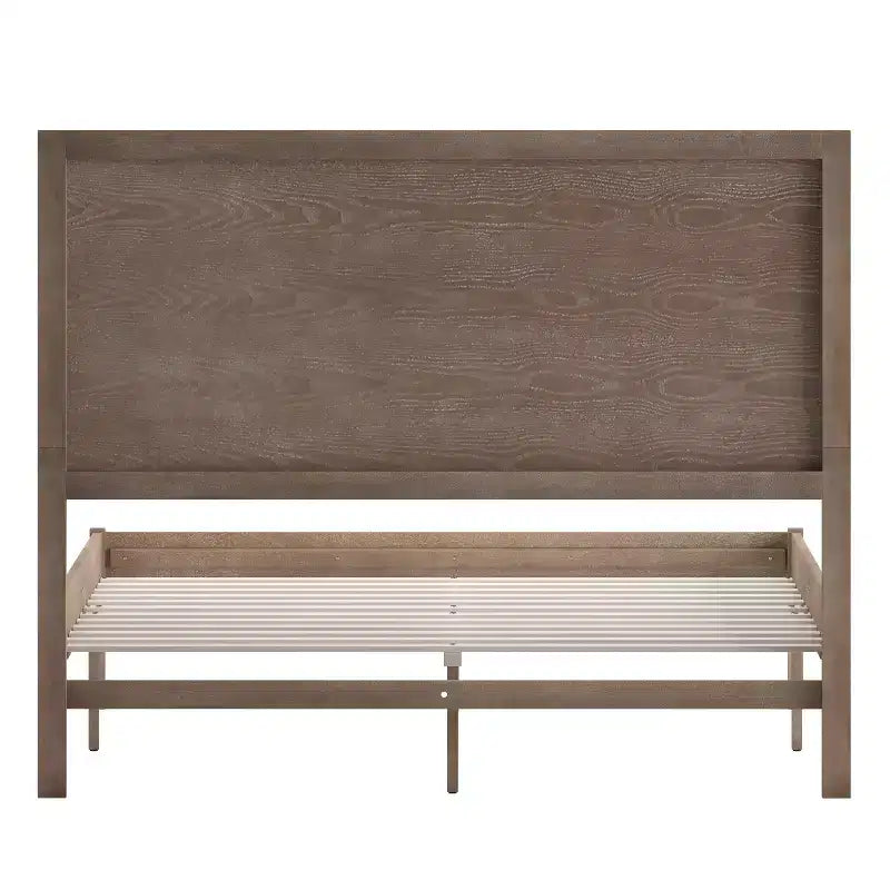 Emma and Oliver Classic Wooden Platform Bed with Headboard