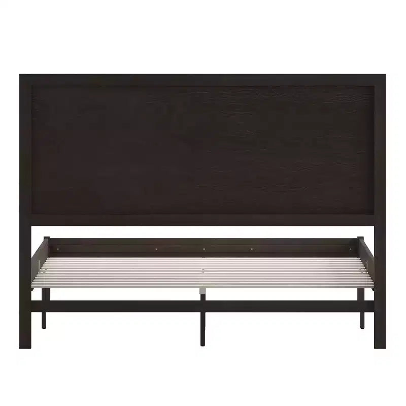 Emma and Oliver Classic Wooden Platform Bed with Headboard