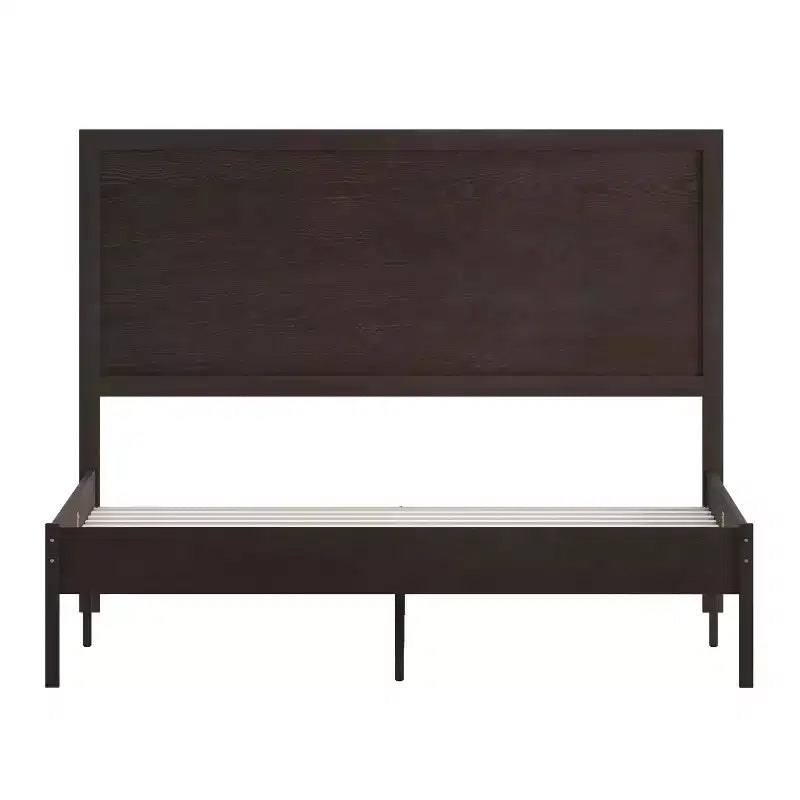 Emma and Oliver Classic Wooden Platform Bed with Headboard