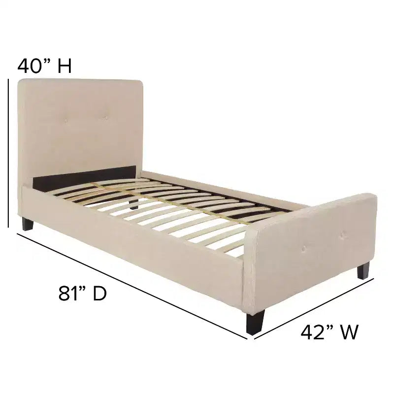 Emma and Oliver Tufted Platform Bed with 10 Inch Pocket Spring Mattress