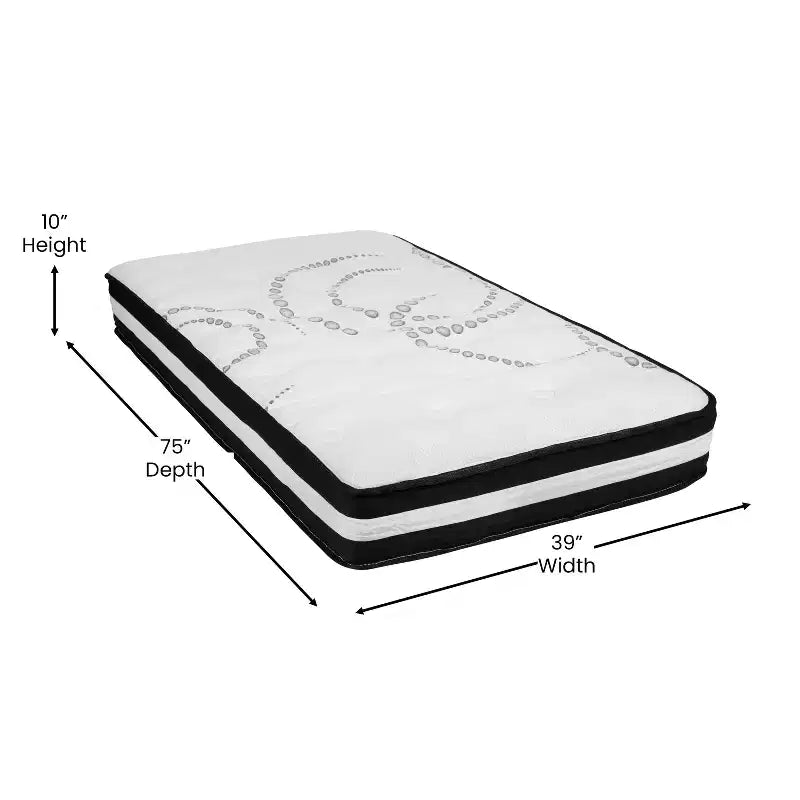 Emma and Oliver Tufted Platform Bed with 10 Inch Pocket Spring Mattress