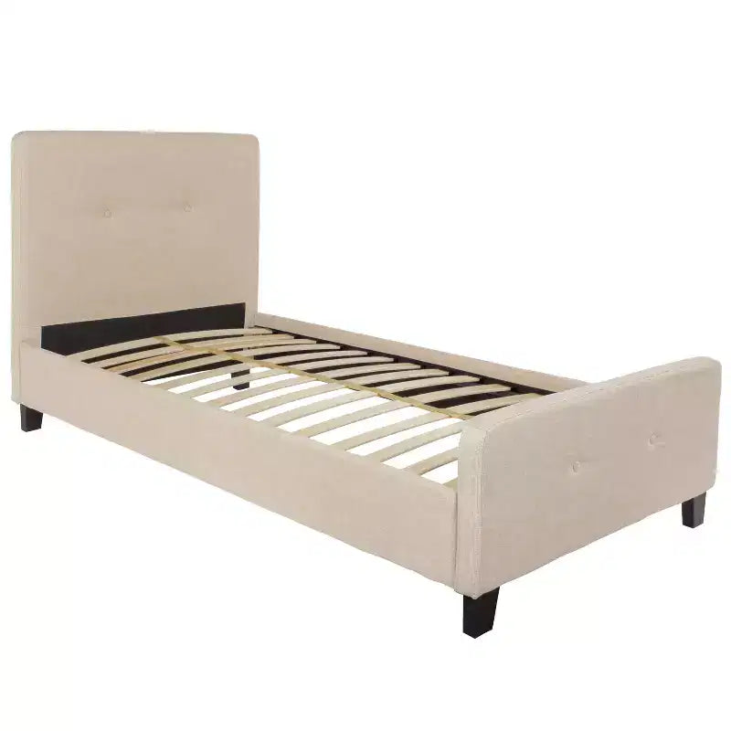 Emma and Oliver Tufted Platform Bed with 10 Inch Pocket Spring Mattress