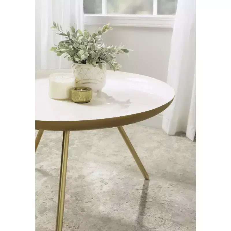 Kate and Laurel Laranya Round Metal Coffee Table