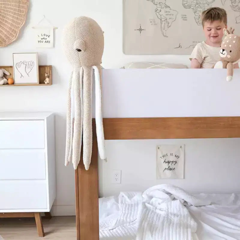 Max & Lily Solid Wood Bunk Bed, Mid-Century Modern Twin over Twin Bunk Beds for Kids