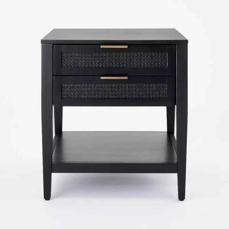East Bluff 2 drawers Woven Accent Table Black - Threshold designed with Studio McGee