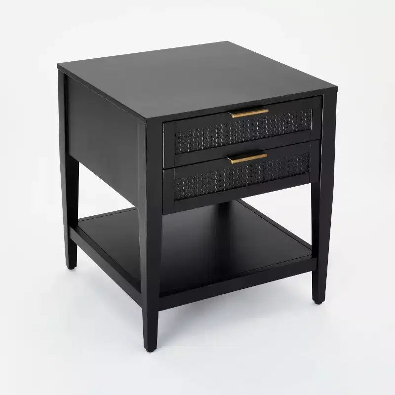 East Bluff 2 drawers Woven Accent Table Black - Threshold designed with Studio McGee