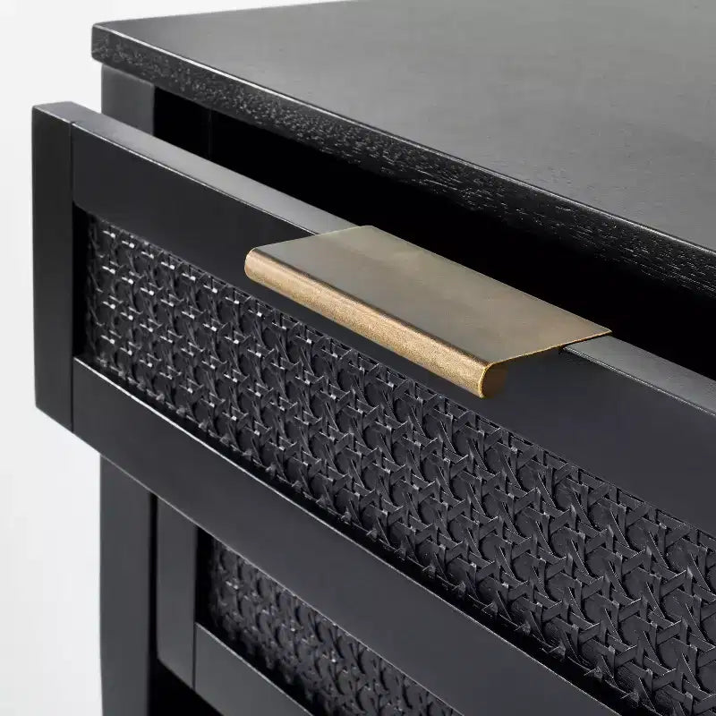East Bluff 2 drawers Woven Accent Table Black - Threshold designed with Studio McGee