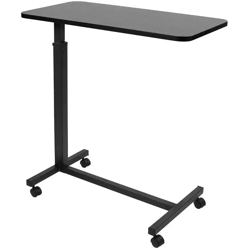 Mount-It! Height Adjustable Rolling Over Bed Table - Black